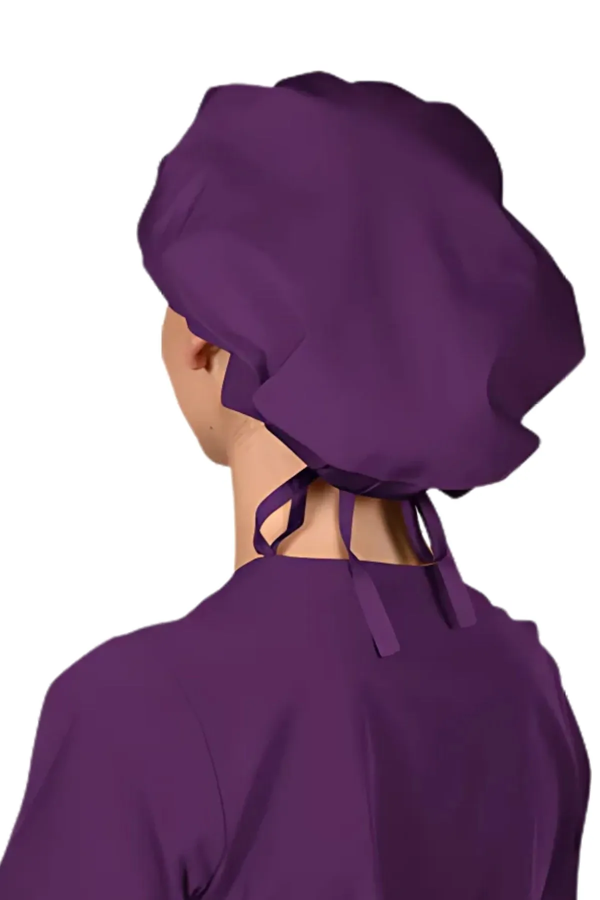 Ruffled Poppy Scrub Cap with Adjustable Tie-Back