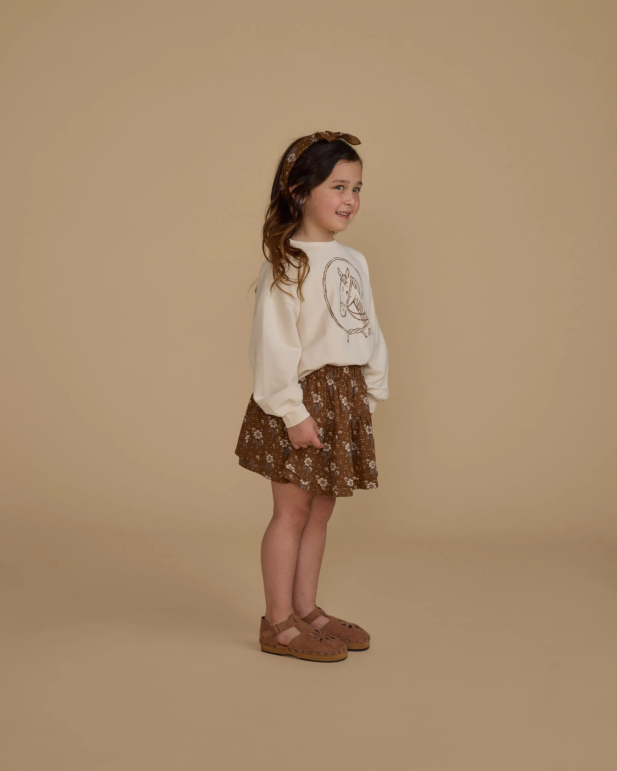 RYLEE   CRU Tiered Mini Skirt || Autumn Rose