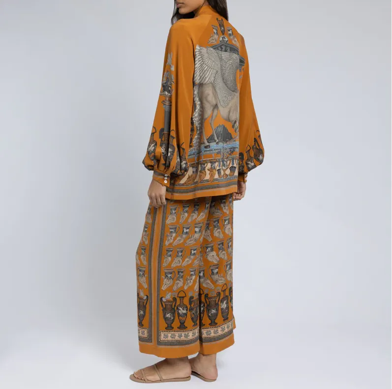 Sabina Savage "The Temple of Pegasus" Poet Sleeve Blouse