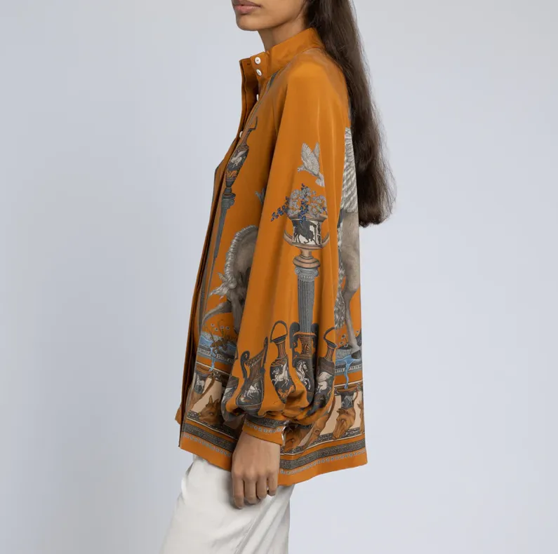 Sabina Savage "The Temple of Pegasus" Poet Sleeve Blouse