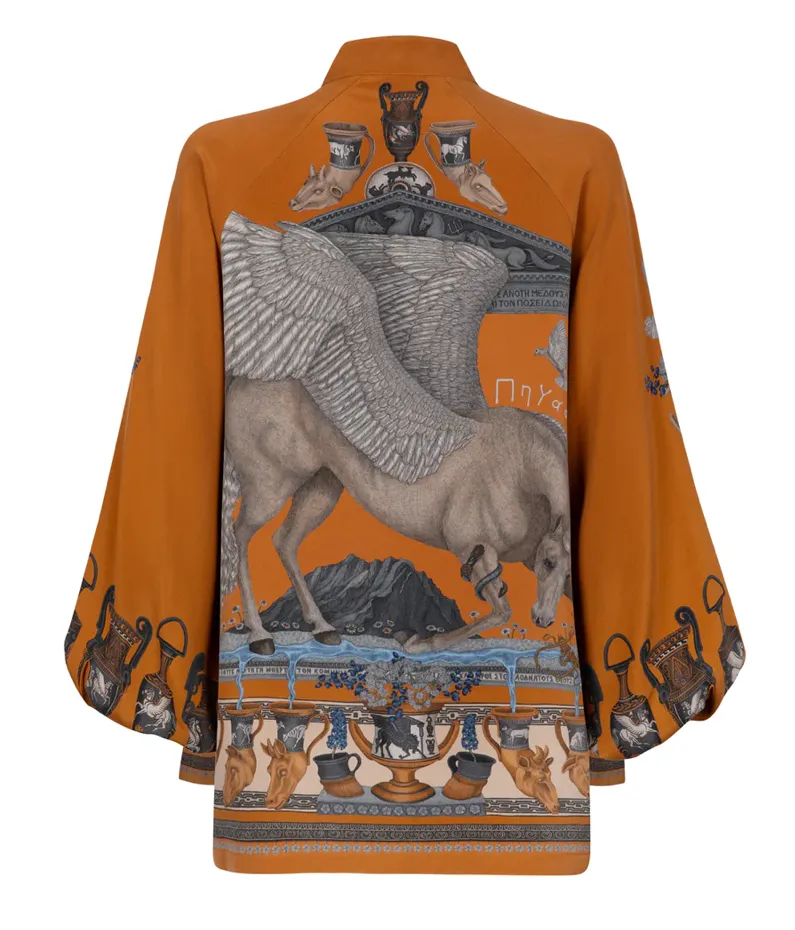 Sabina Savage "The Temple of Pegasus" Poet Sleeve Blouse