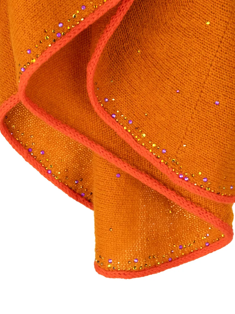 'Saffron' Tissue Weight Epaulette Poncho- size M/L