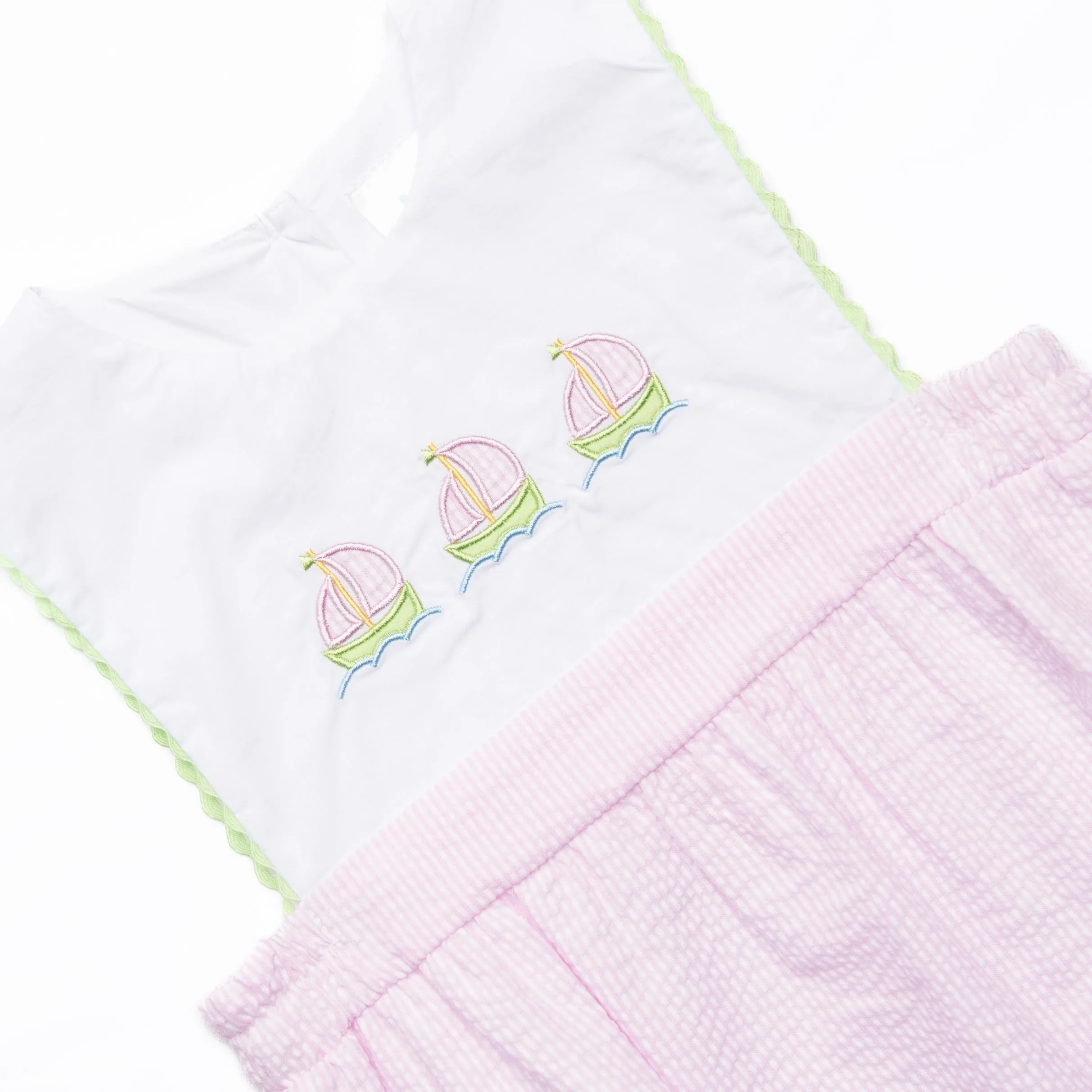 Sailboat Sweetie Applique Dress, Pink