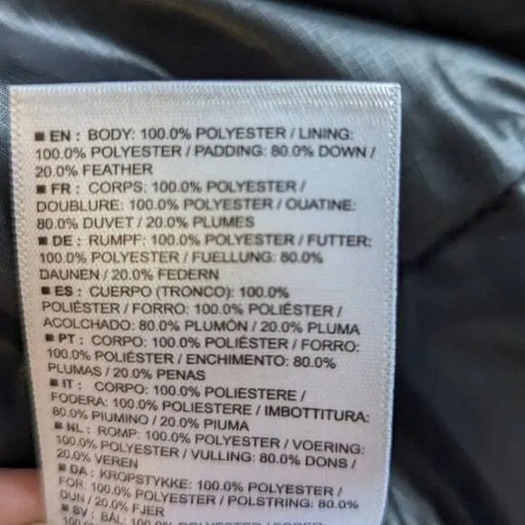 Salomon grey down filled long puffer coat womens size small