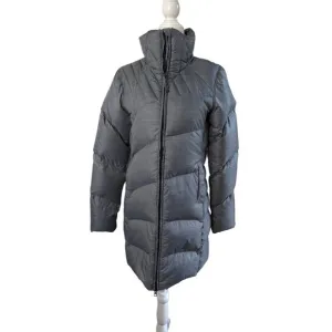 Salomon grey down filled long puffer coat womens size small