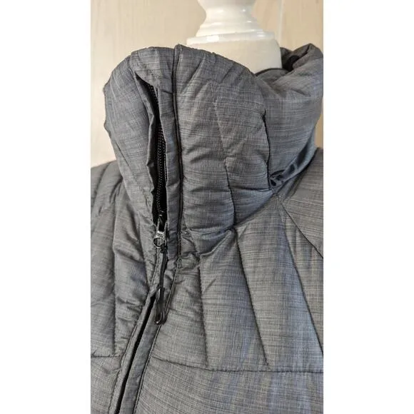 Salomon grey down filled long puffer coat womens size small
