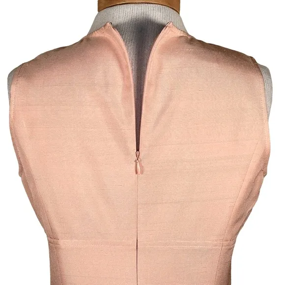Sara Campbell Petites Women’s Light Peach Silk Tailored Sheath Dress 4 EUC