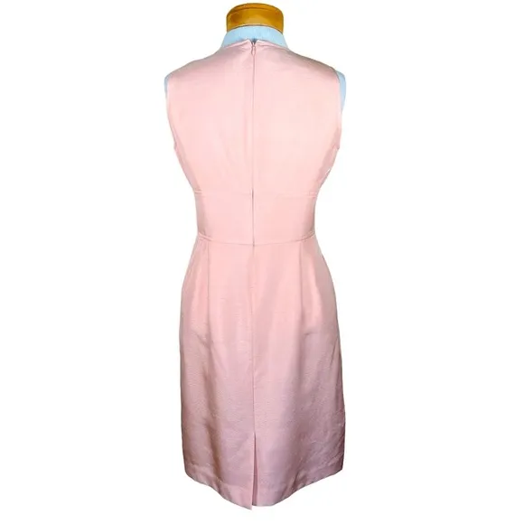 Sara Campbell Petites Women’s Light Peach Silk Tailored Sheath Dress 4 EUC