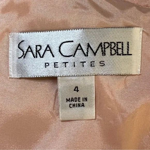 Sara Campbell Petites Women’s Light Peach Silk Tailored Sheath Dress 4 EUC