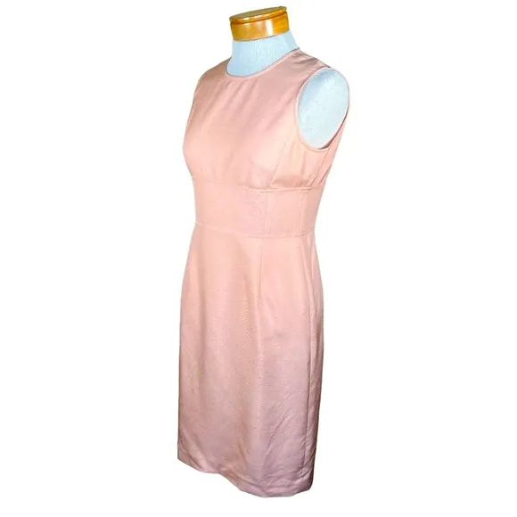 Sara Campbell Petites Women’s Light Peach Silk Tailored Sheath Dress 4 EUC