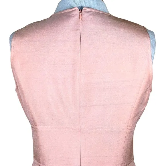 Sara Campbell Petites Women’s Light Peach Silk Tailored Sheath Dress 4 EUC