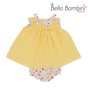 Sardon Baby Girls Lemon Fruit Trim Dress