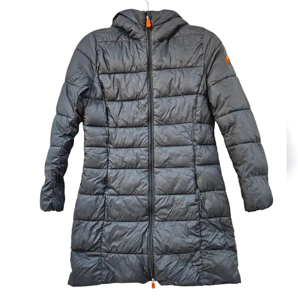 Save The Duck Hooded Animal Free Puffer Coat Size 1/S