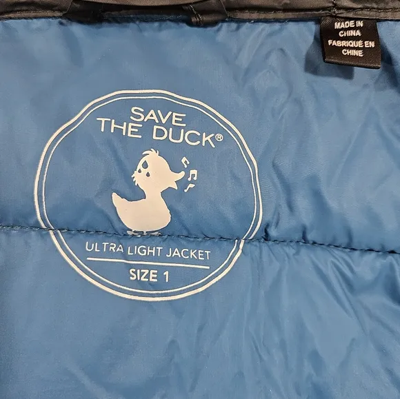 Save The Duck Hooded Animal Free Puffer Coat Size 1/S