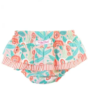 Seaside Floral Seersucker Skirted Rufflebutt