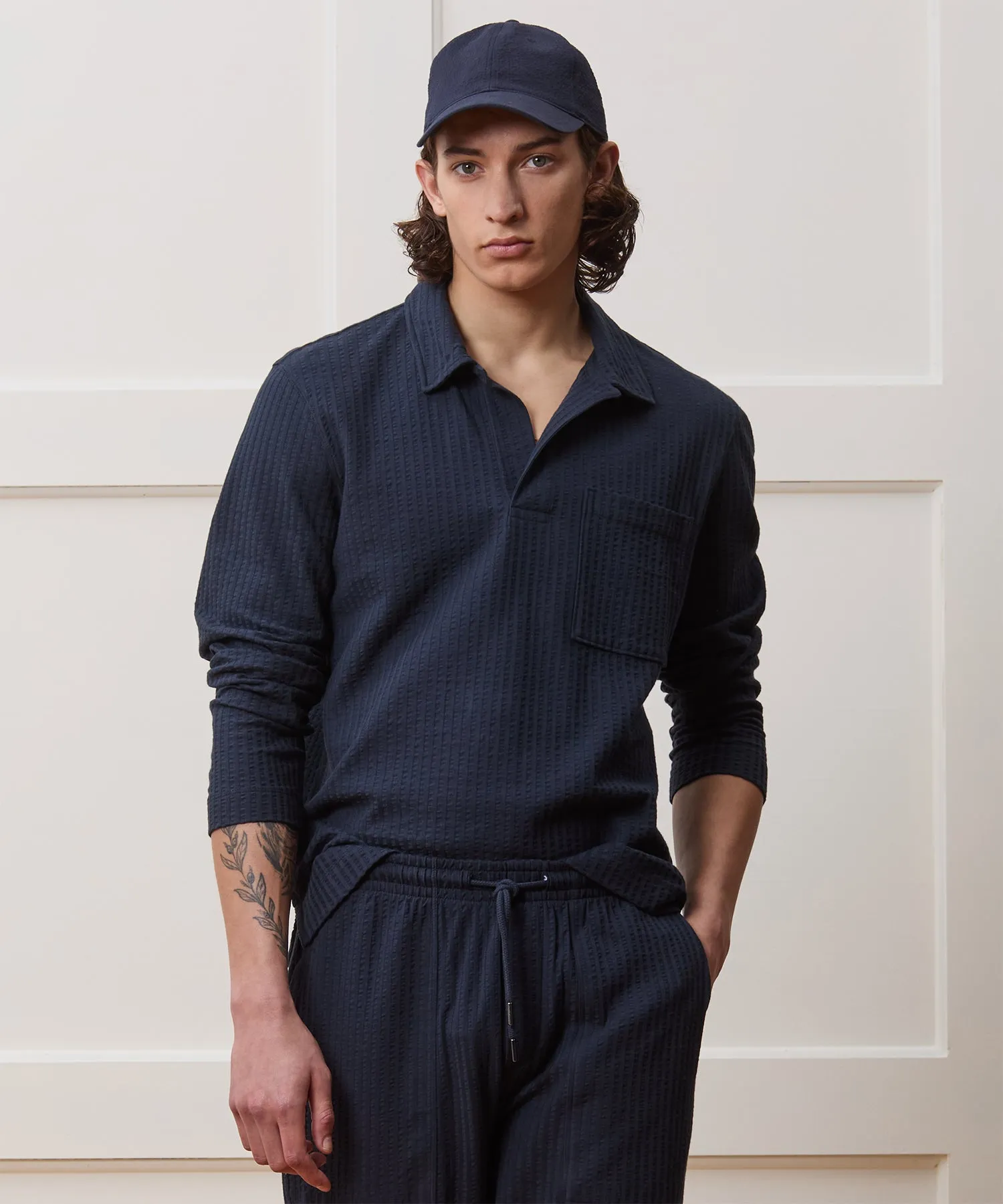 Seersucker Pant Set in Navy (Copy)