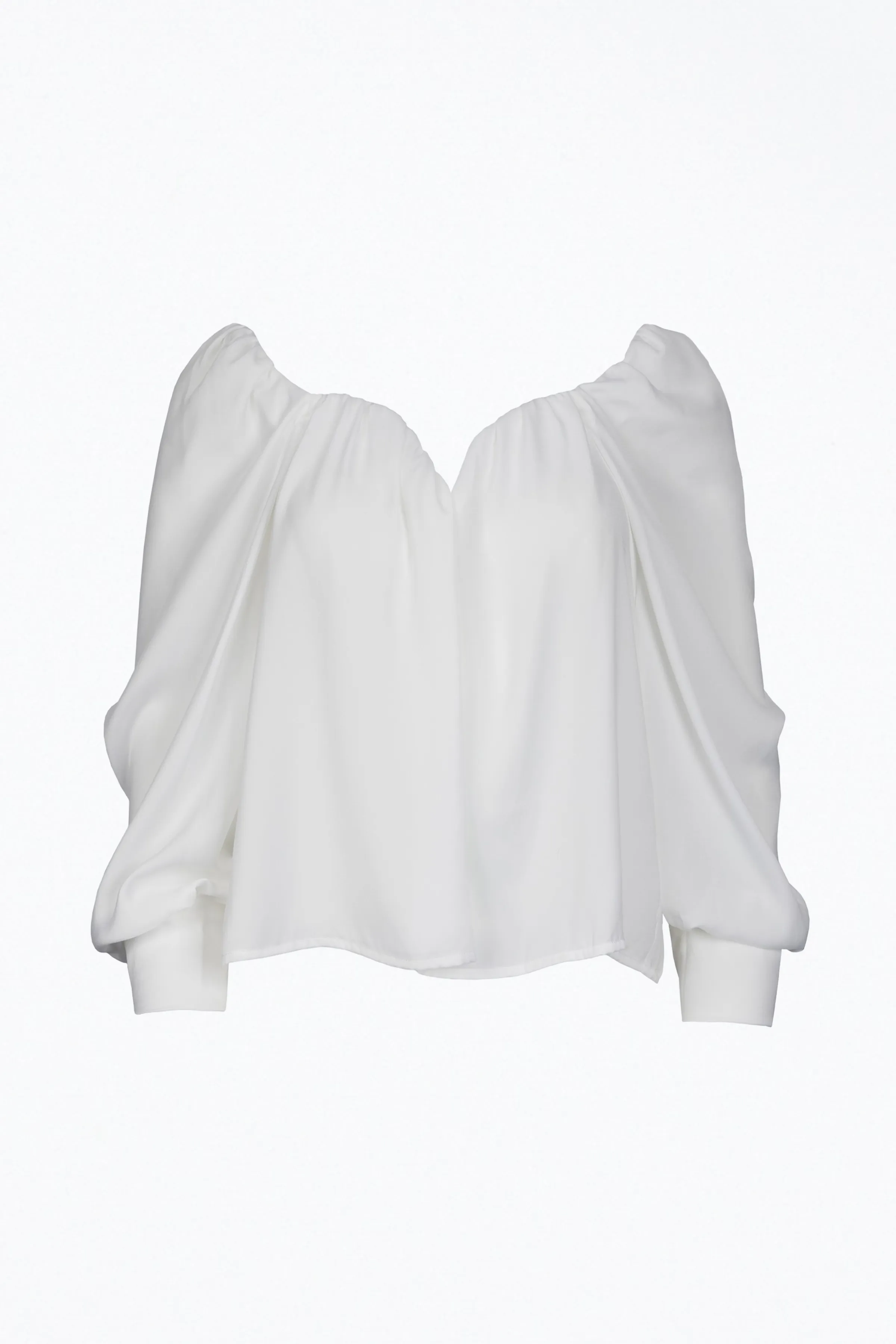 SERENA GATHERED MATTE-CADY BLOUSE