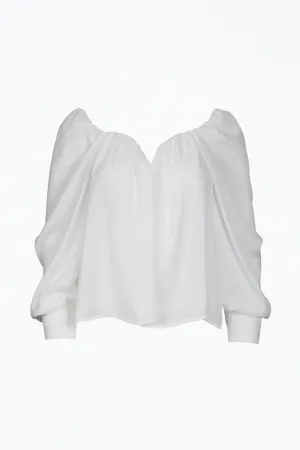 SERENA GATHERED MATTE-CADY BLOUSE
