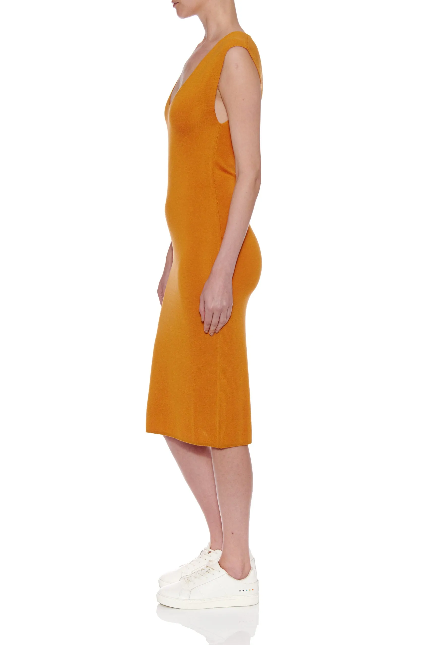 Seville Dress - Midi plain knit silk dress