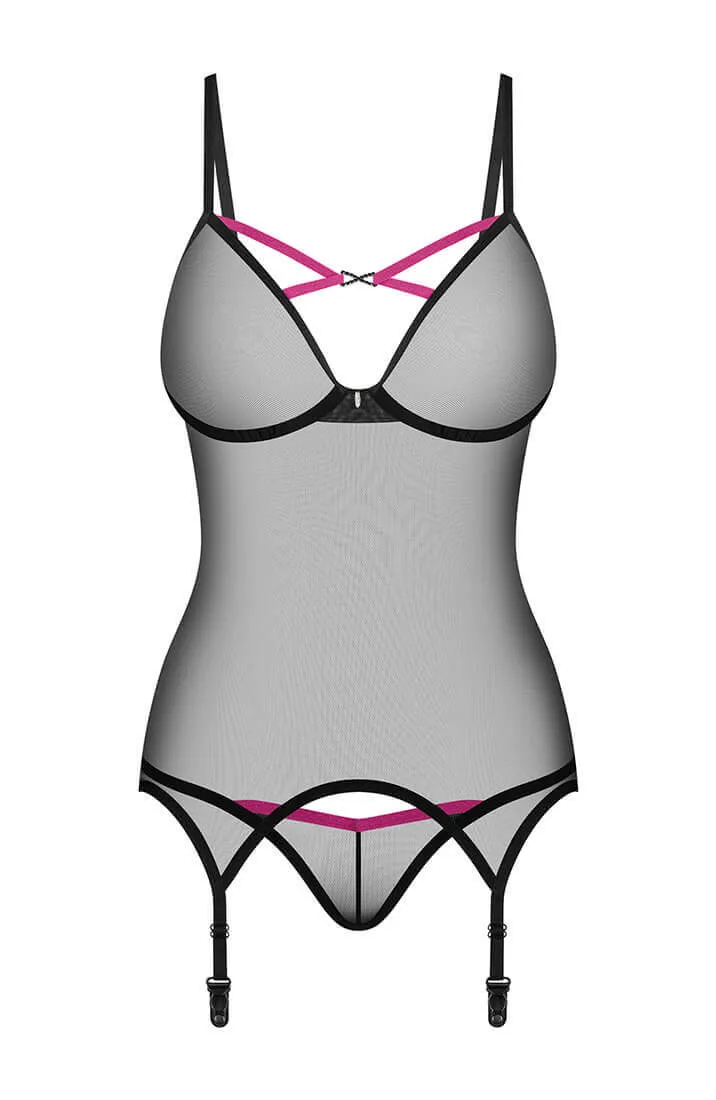 Sheer black bustier lingerie - Memorable Moments