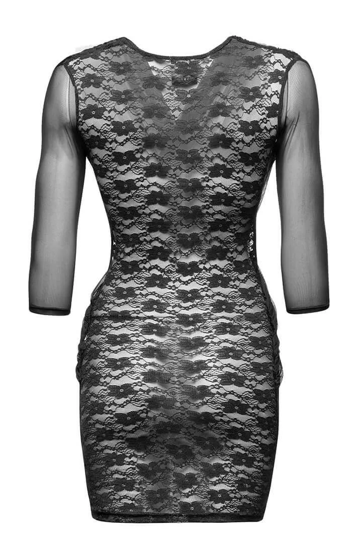 Sheer black lace dress - Black Flirt