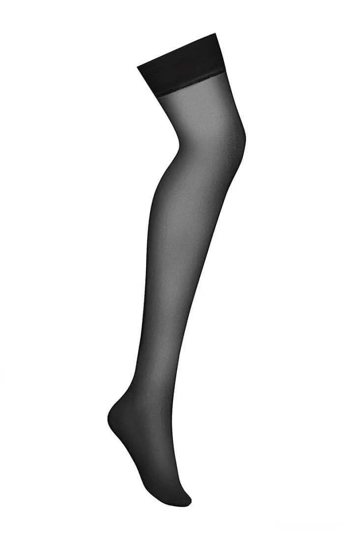 Sheer black thigh high nylons