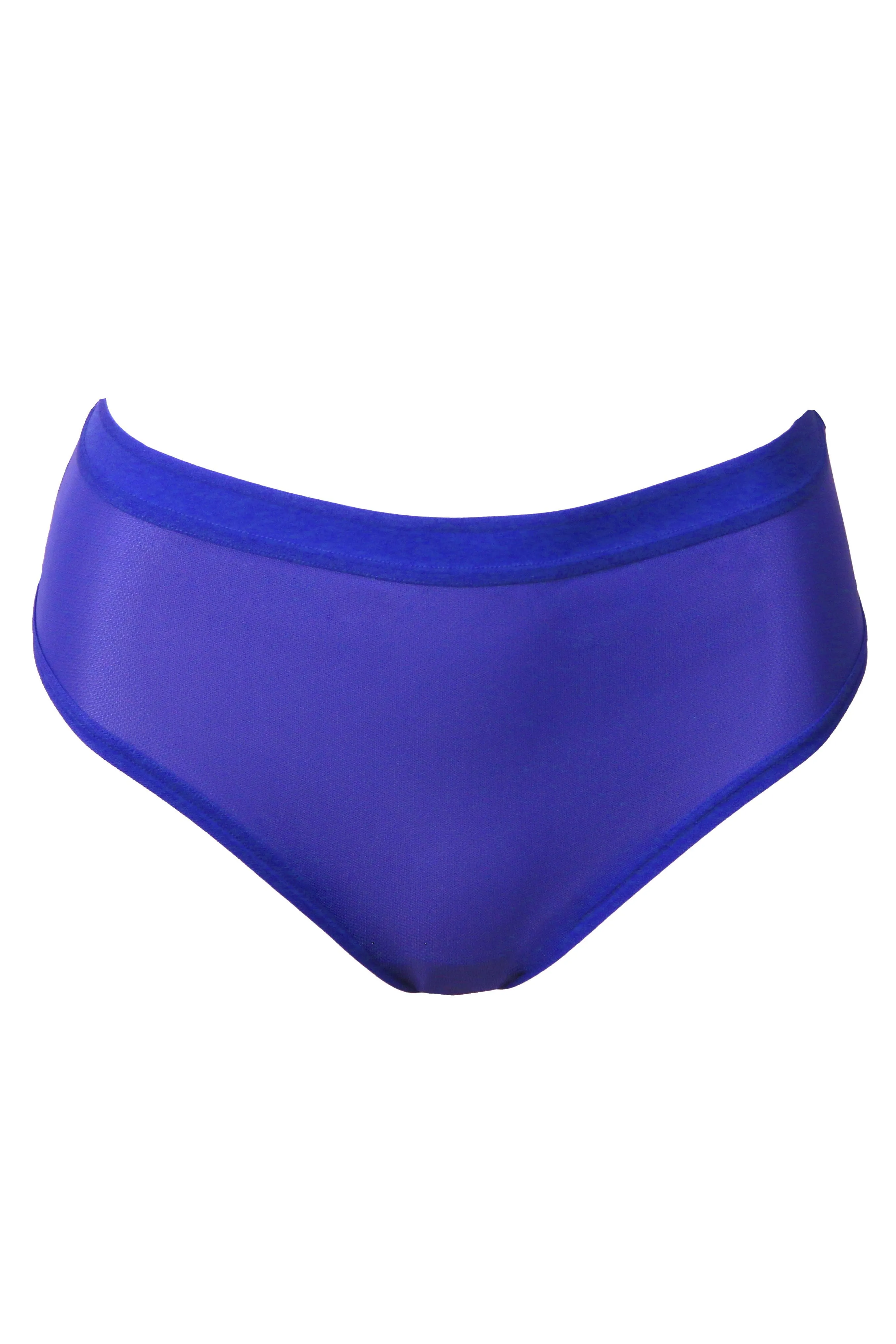Sheer Mesh High Cut Brief - Blue