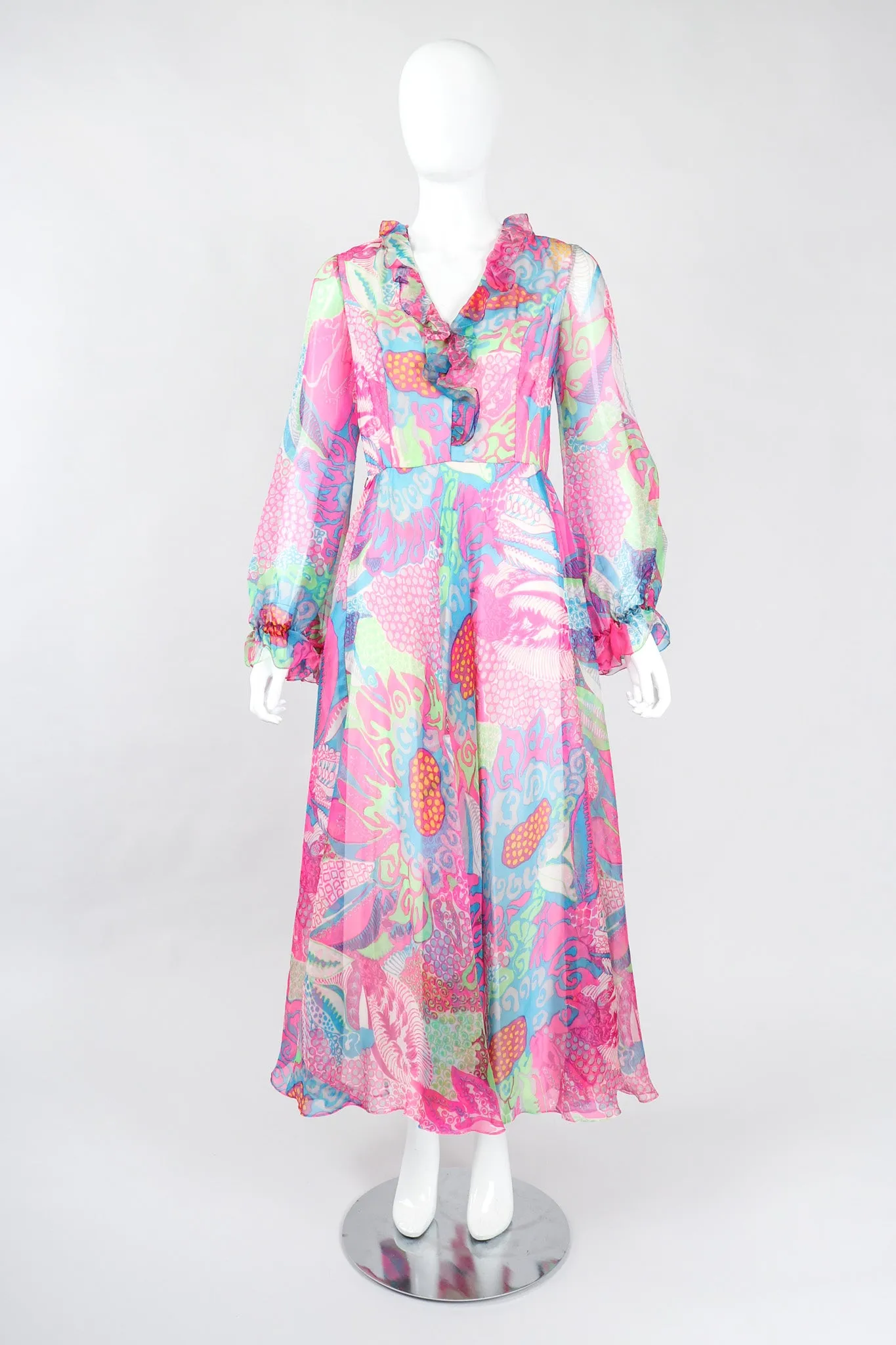 Sheer Mod Floral Dress