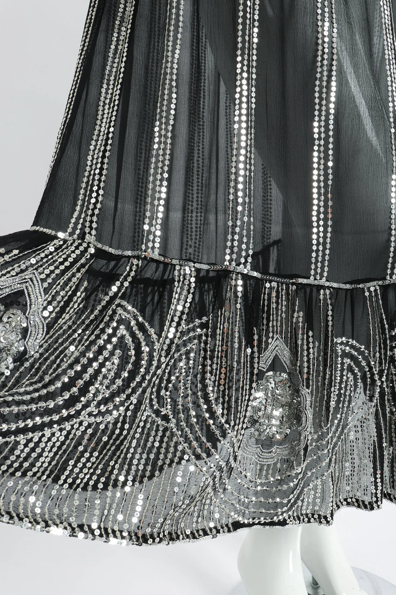 Sheer Sequined Deco Dress
