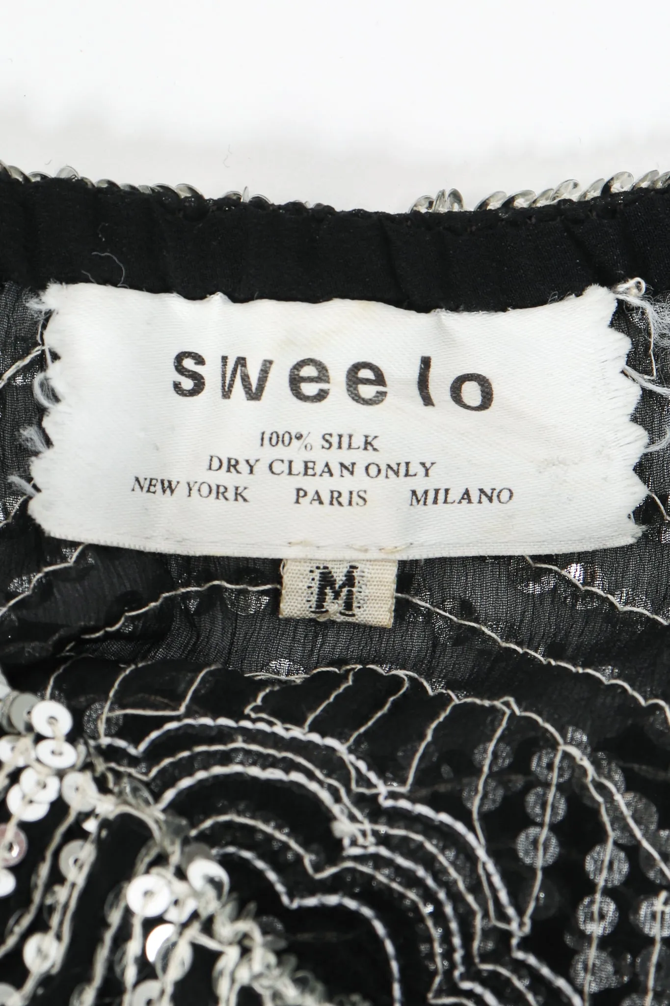 Sheer Sequined Deco Dress