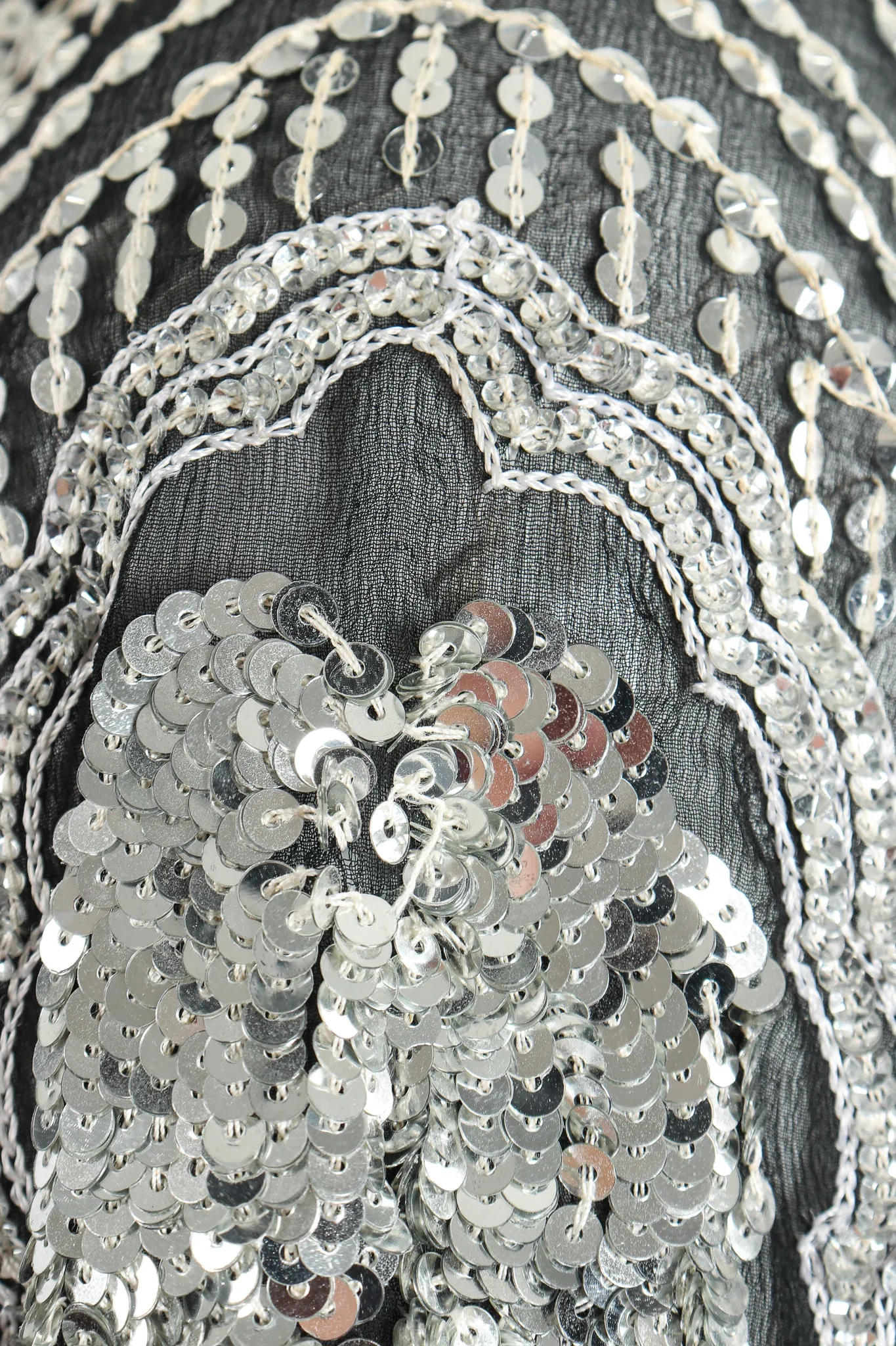 Sheer Sequined Deco Dress