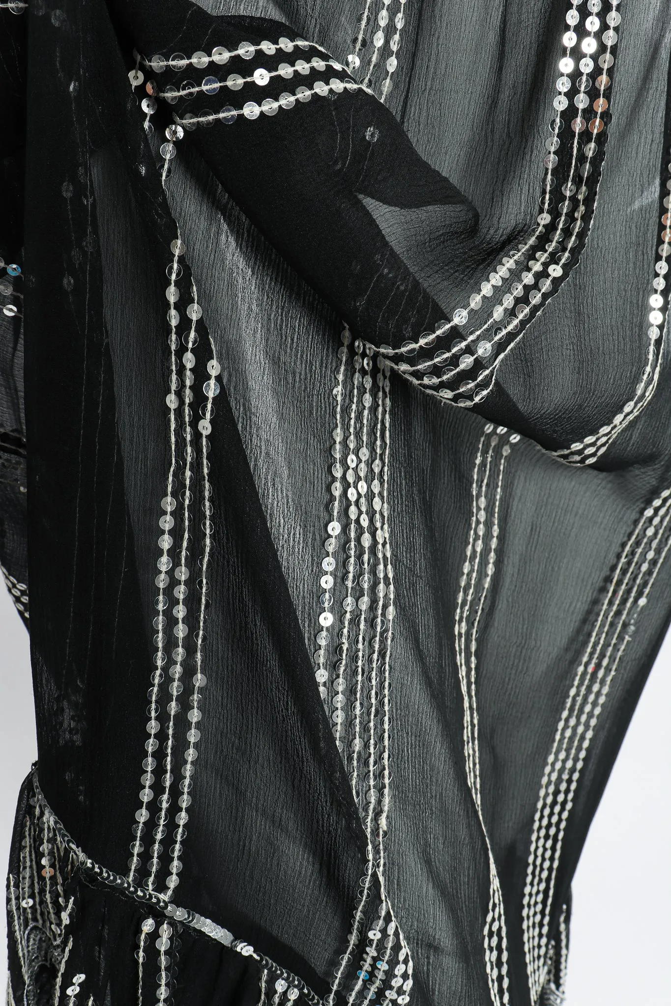 Sheer Sequined Deco Dress