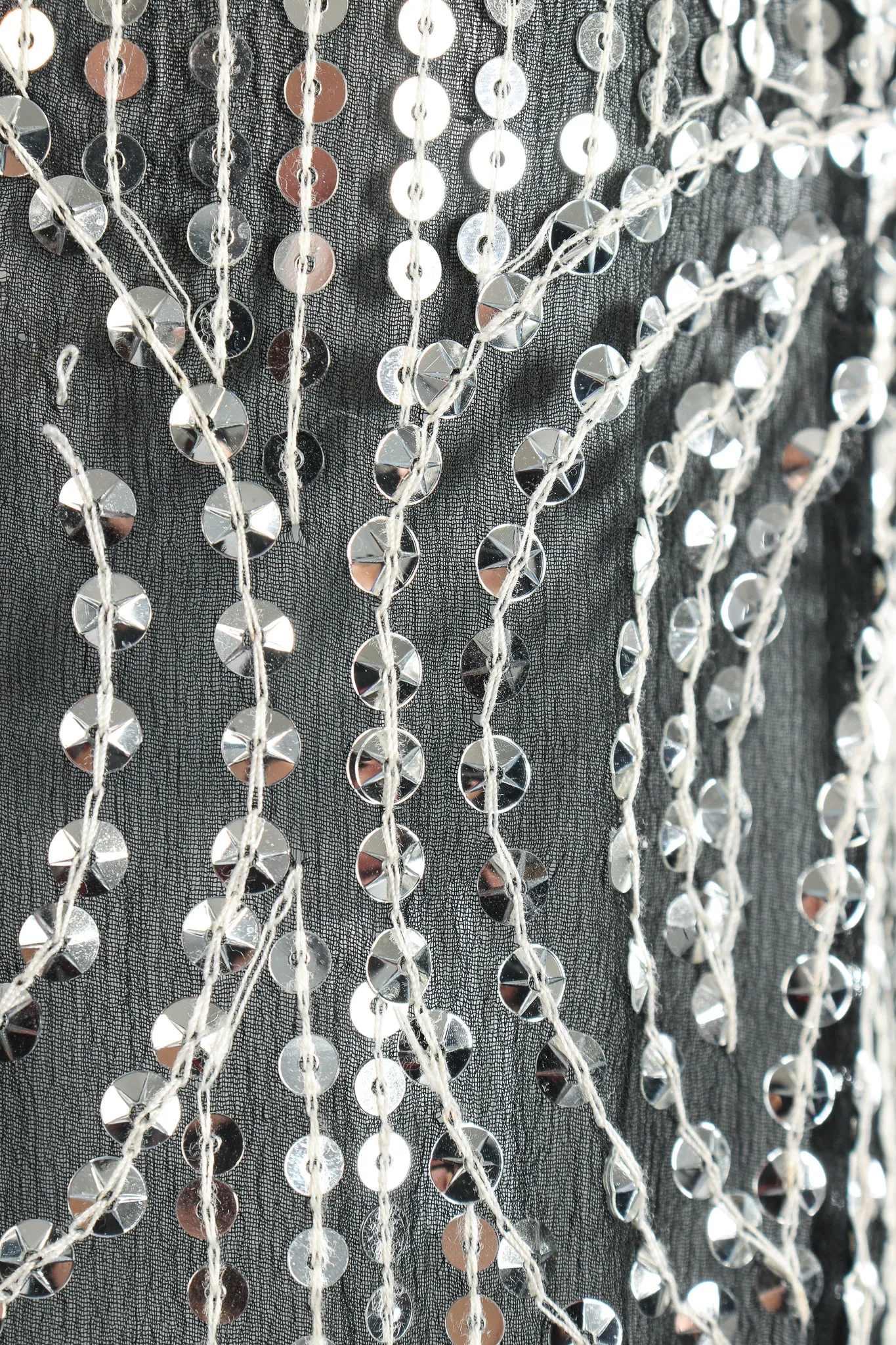 Sheer Sequined Deco Dress