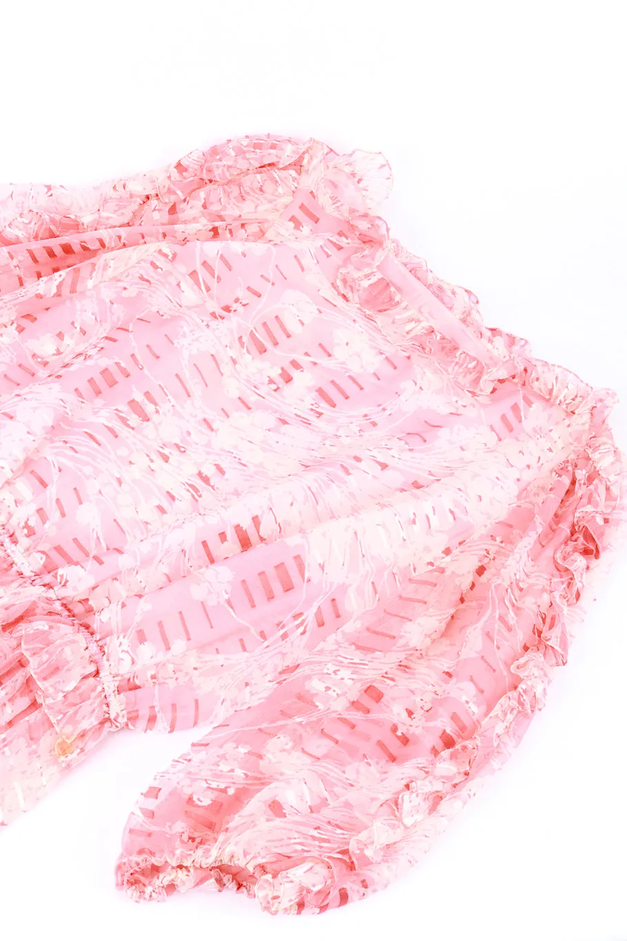 Sheer Silk Floral Ruffle Dress