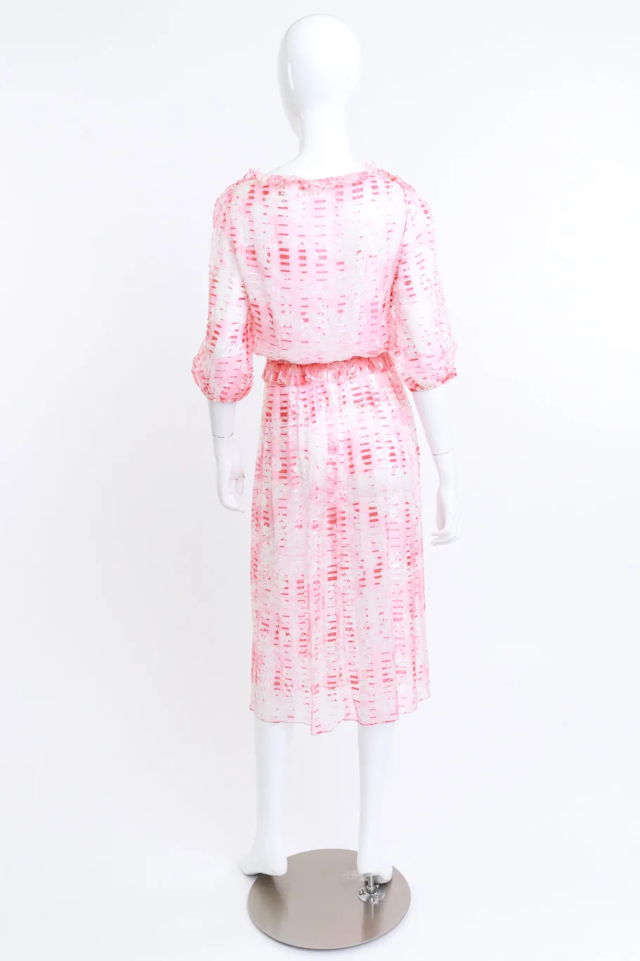 Sheer Silk Floral Ruffle Dress