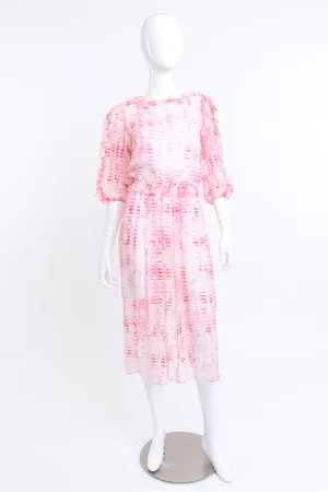 Sheer Silk Floral Ruffle Dress