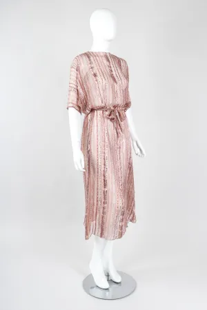 Sheer Striped Silk Dolman Dress
