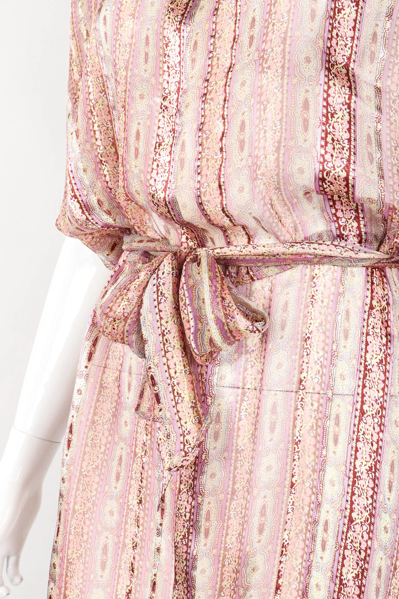Sheer Striped Silk Dolman Dress