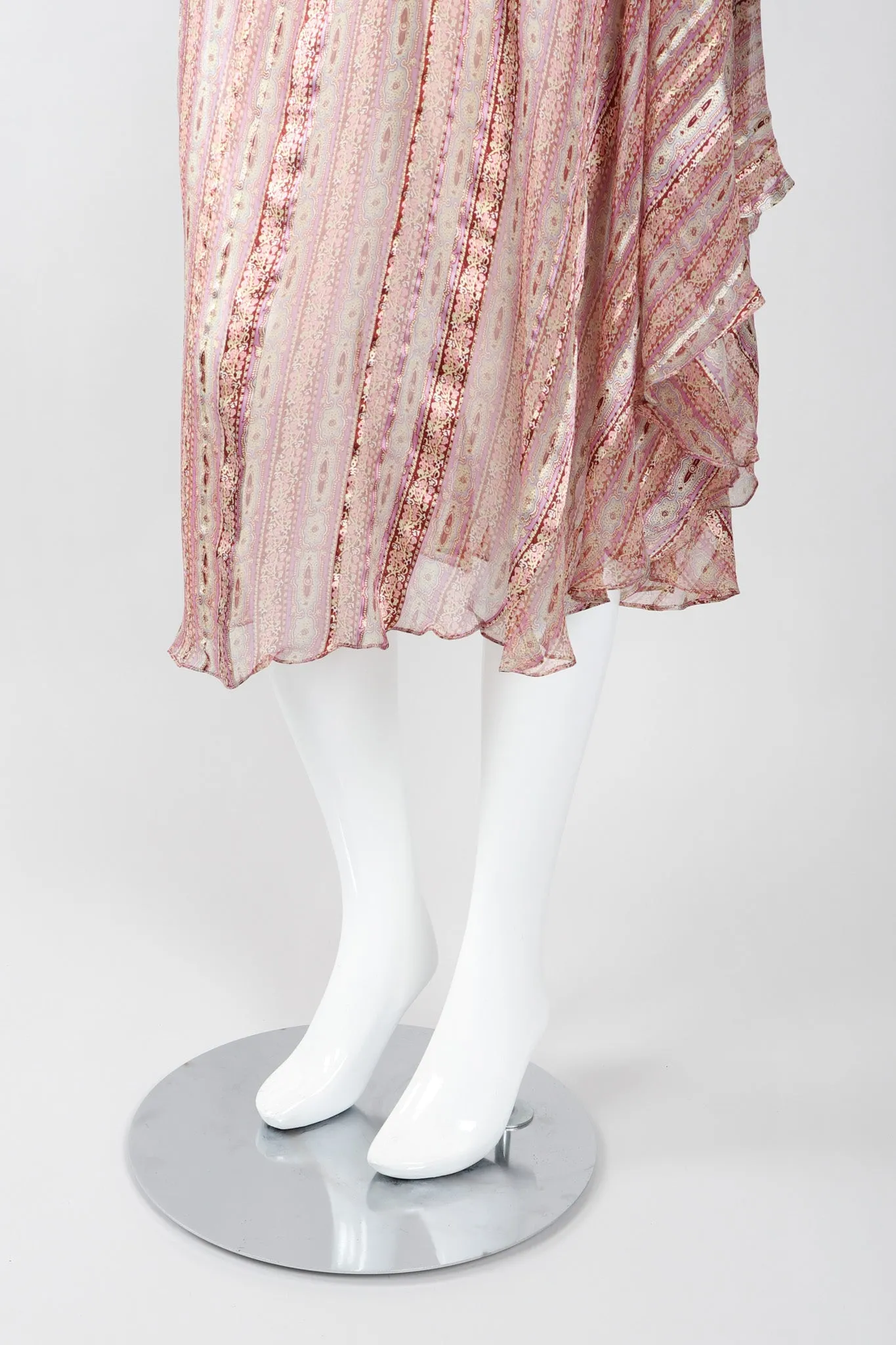 Sheer Striped Silk Dolman Dress