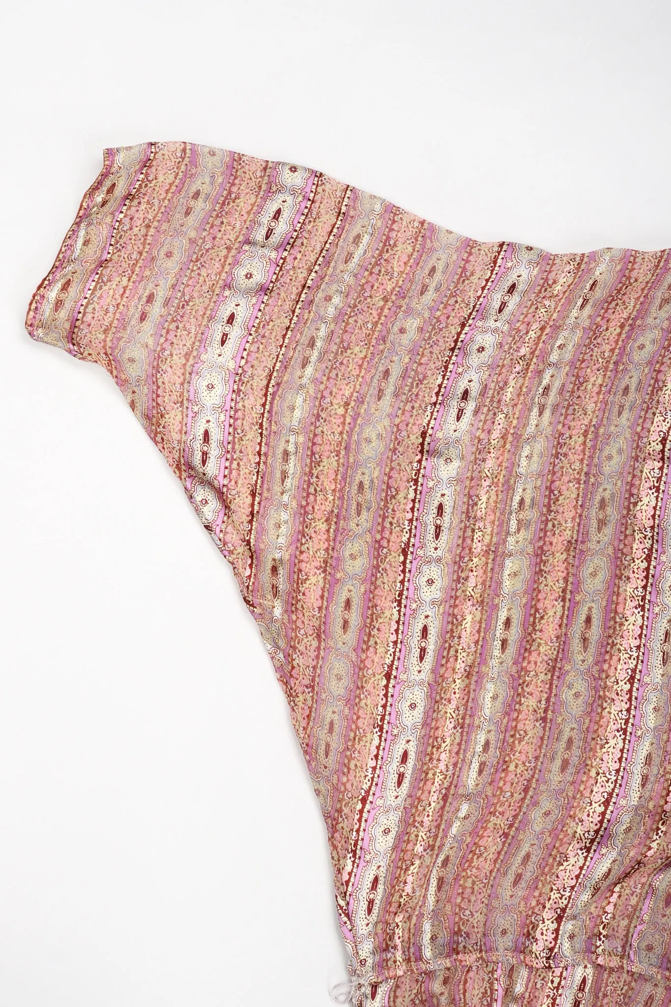 Sheer Striped Silk Dolman Dress