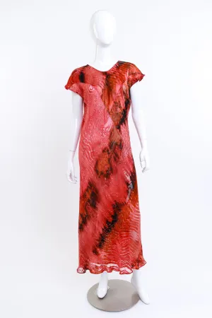 Shibori Silk Burnout Maxi Dress