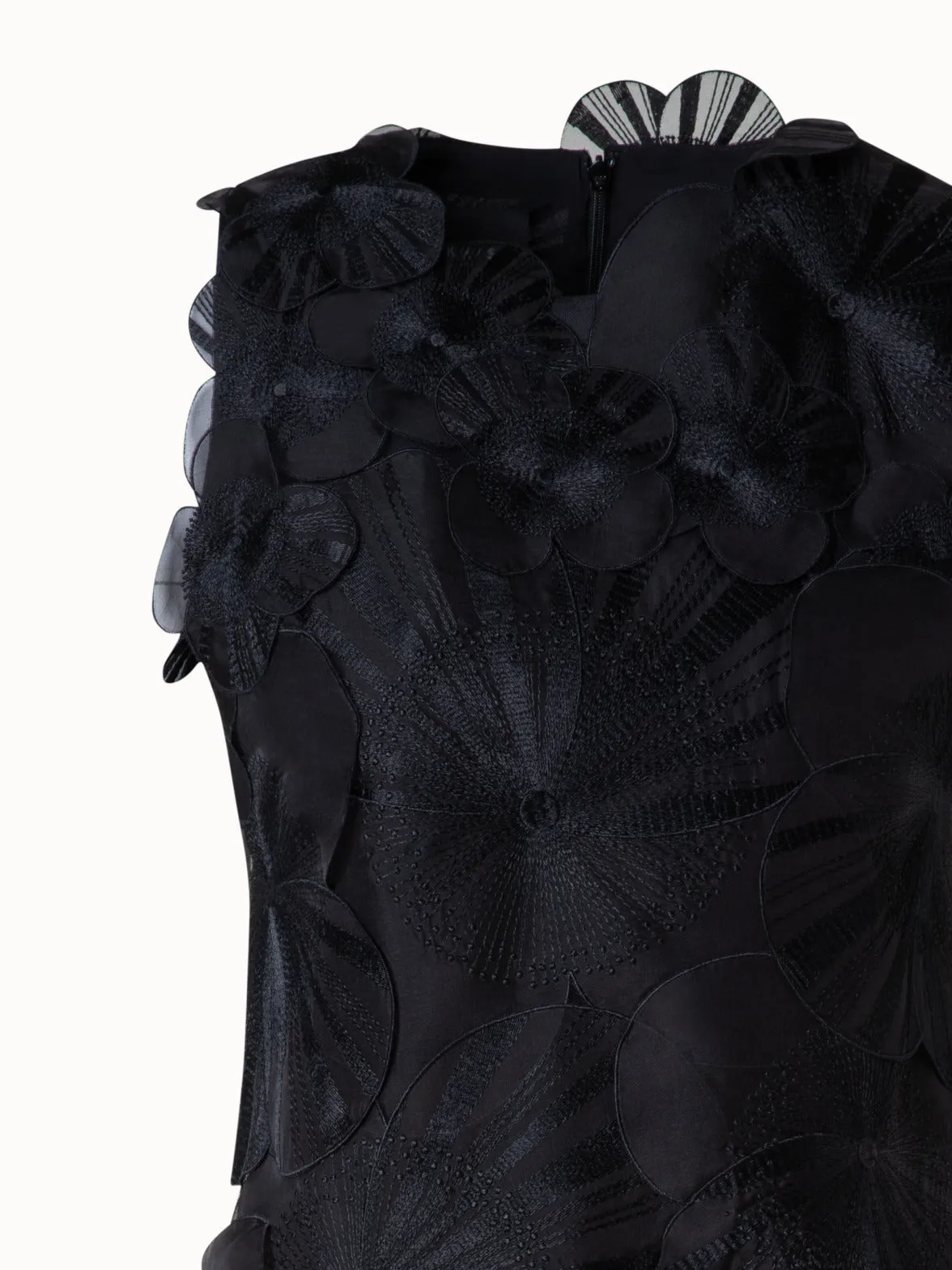 Short Sheath Dress with Poppy Embroidery