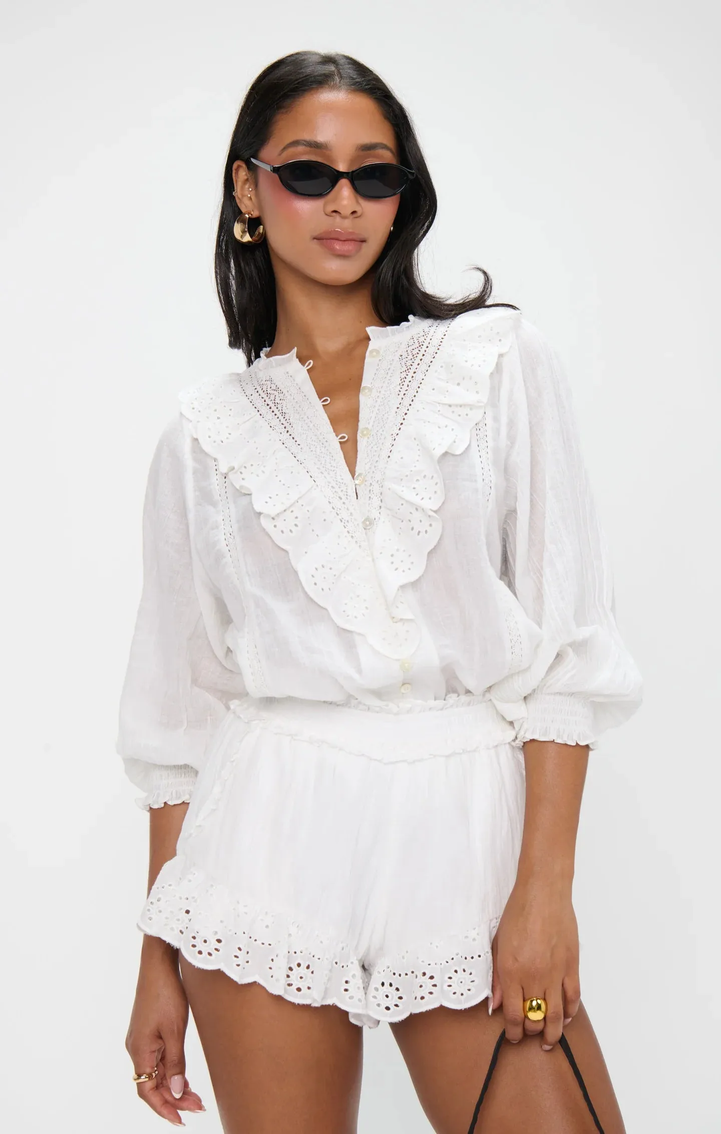 Show Me Your Mumu | French Blouse {White Eyelet}