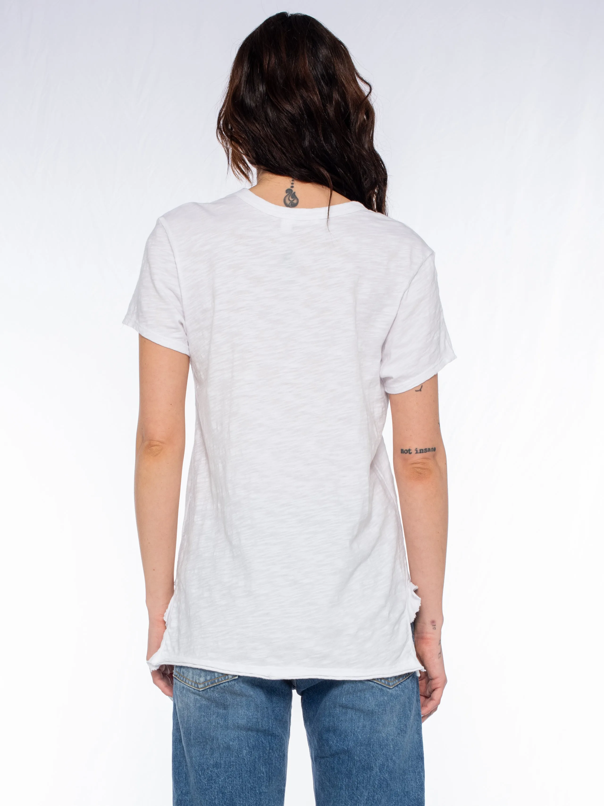 Shrunken Scoopy Neck Ruffled Slits