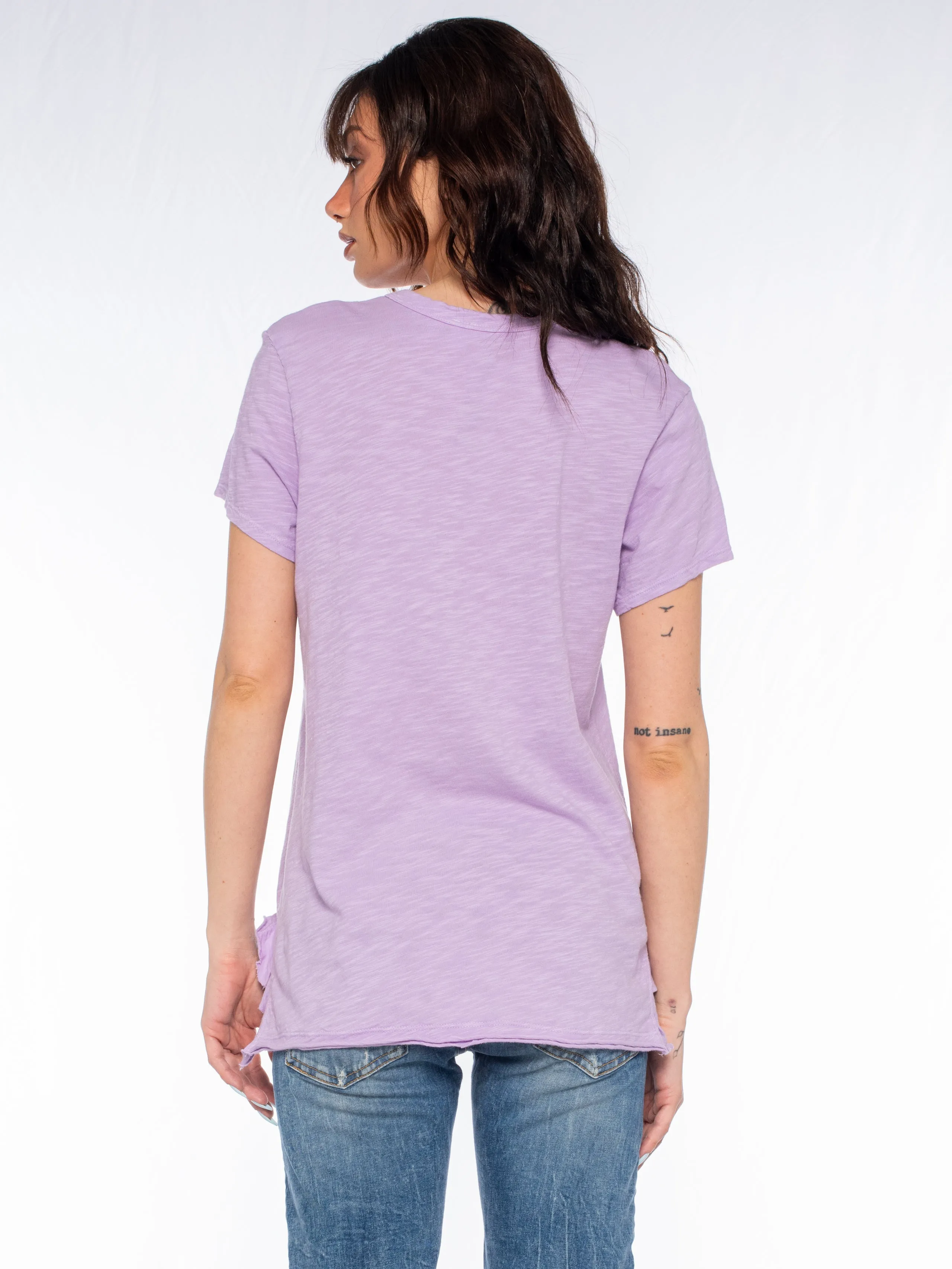 Shrunken Scoopy Neck Ruffled Slits