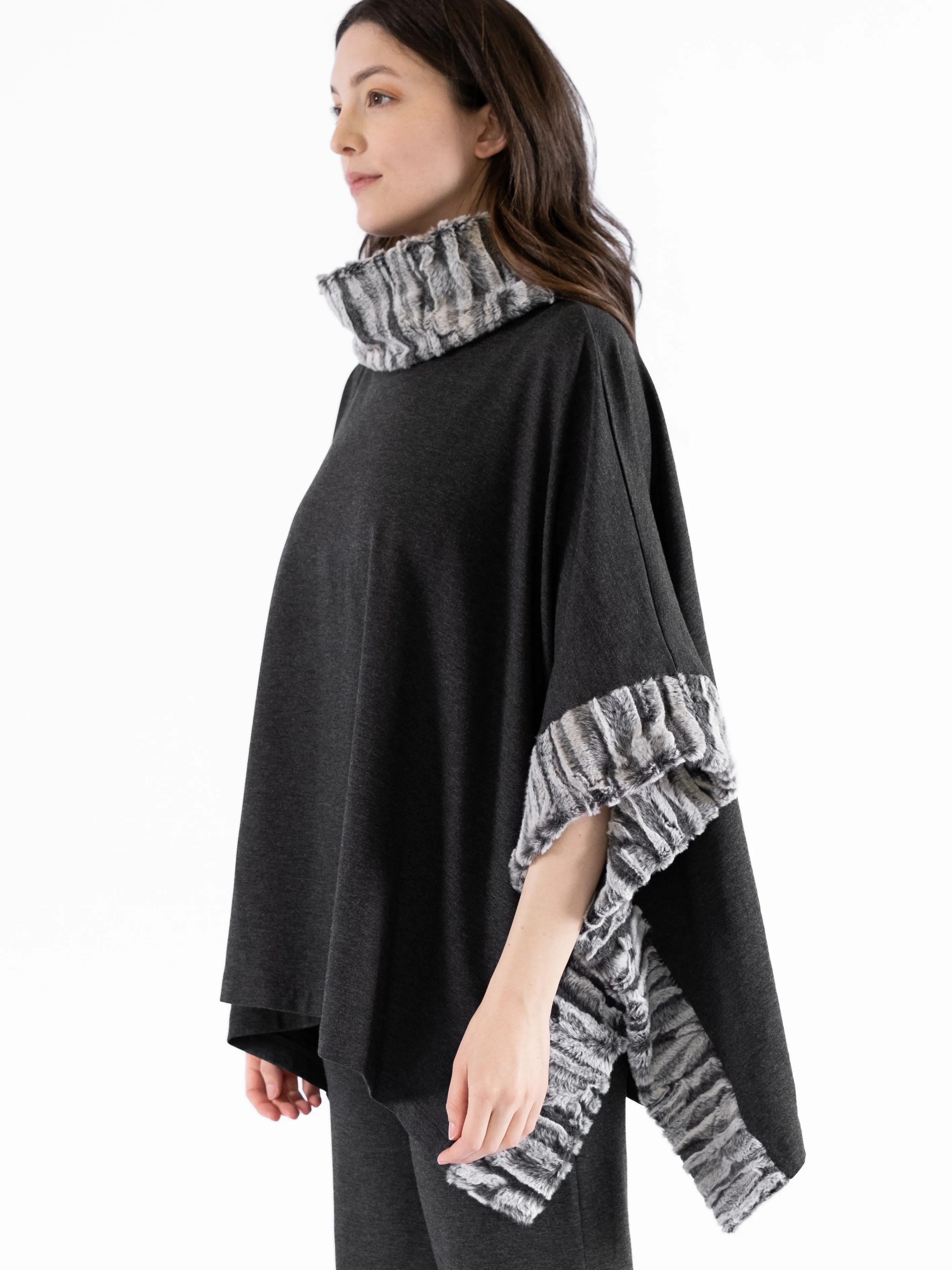 Sian Cowl Neck Square Poncho
