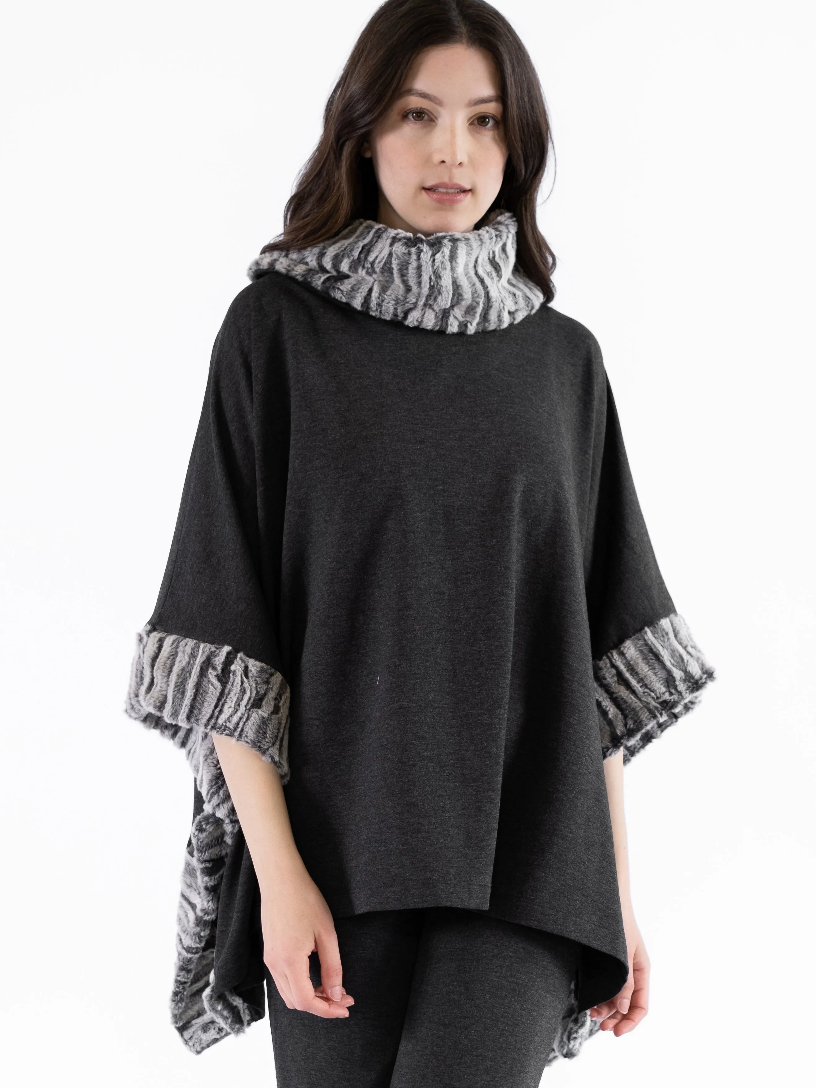 Sian Cowl Neck Square Poncho