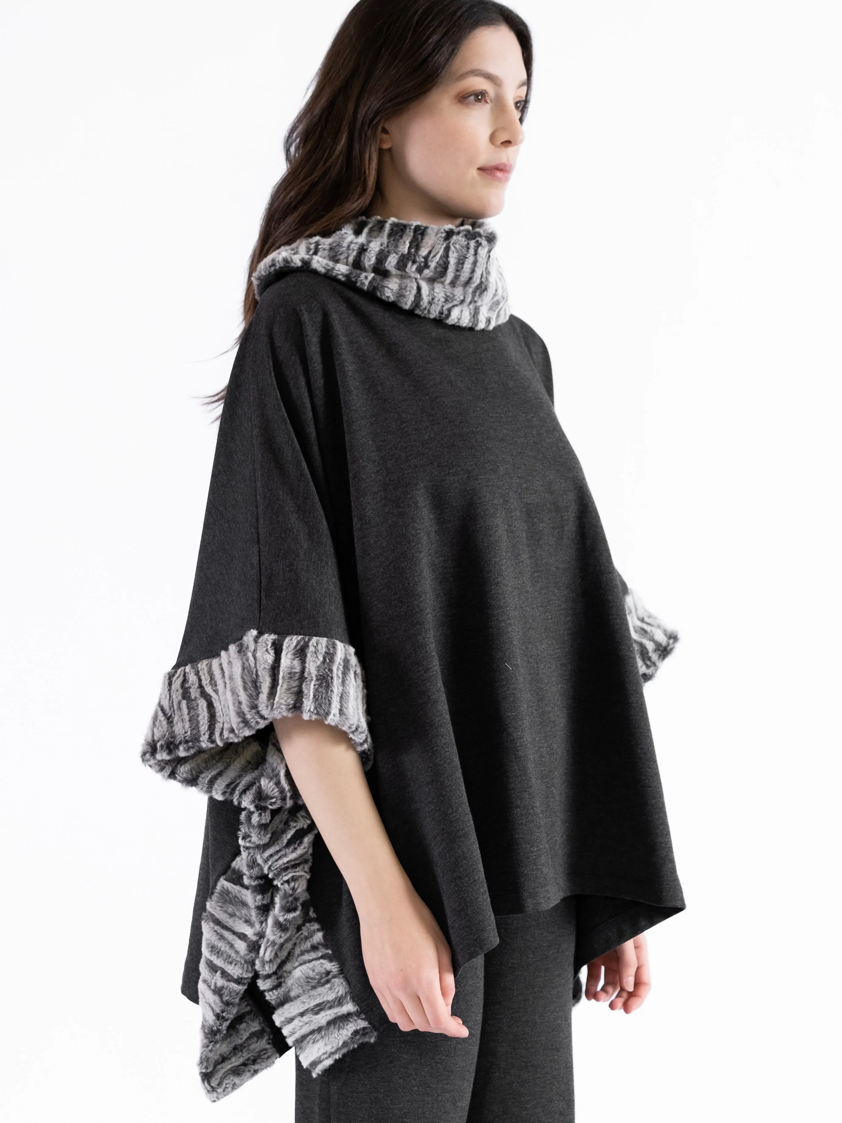 Sian Cowl Neck Square Poncho
