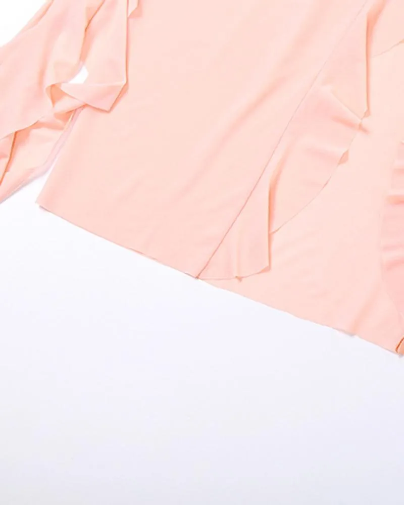 Side Slit Ruffled Maxi Skirt