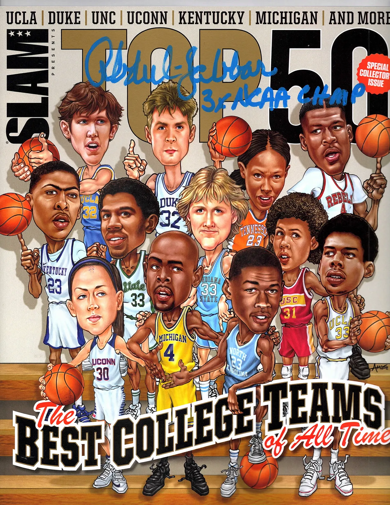 Signed SLAM Magazine "Top 50 College Teams Of All Time" Pre-signed